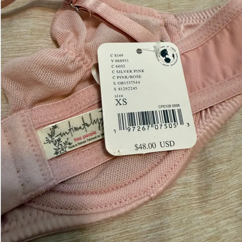 intimately free people heart throb underwire bra silver pink women size x-small